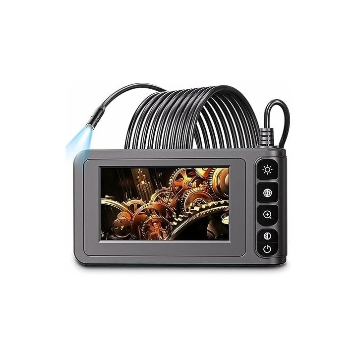 Camera endoscopica 1080P HD, 4.3 inch, impermeabil IP67, 20m, 8 LED-uri ajustabile
