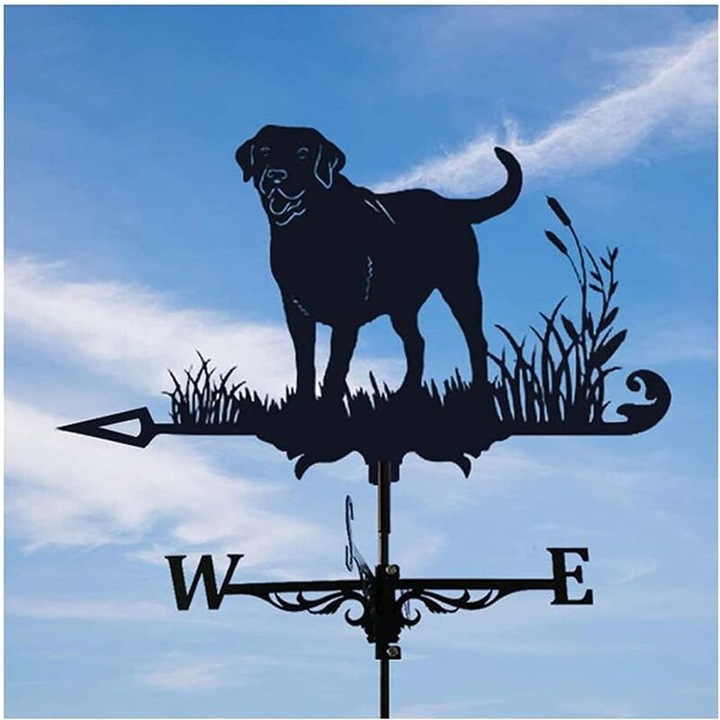 Vane de vant metalic vintage, 50x35cm, indicatoare de directie a vantului, negru, pentru gradina