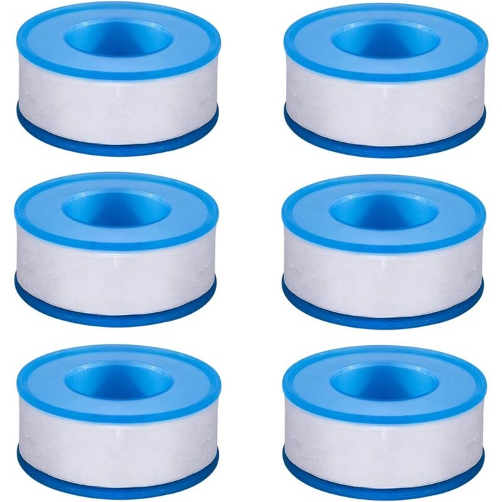 Banda etansare teflon PTFE 6 role 19mmx18m alb