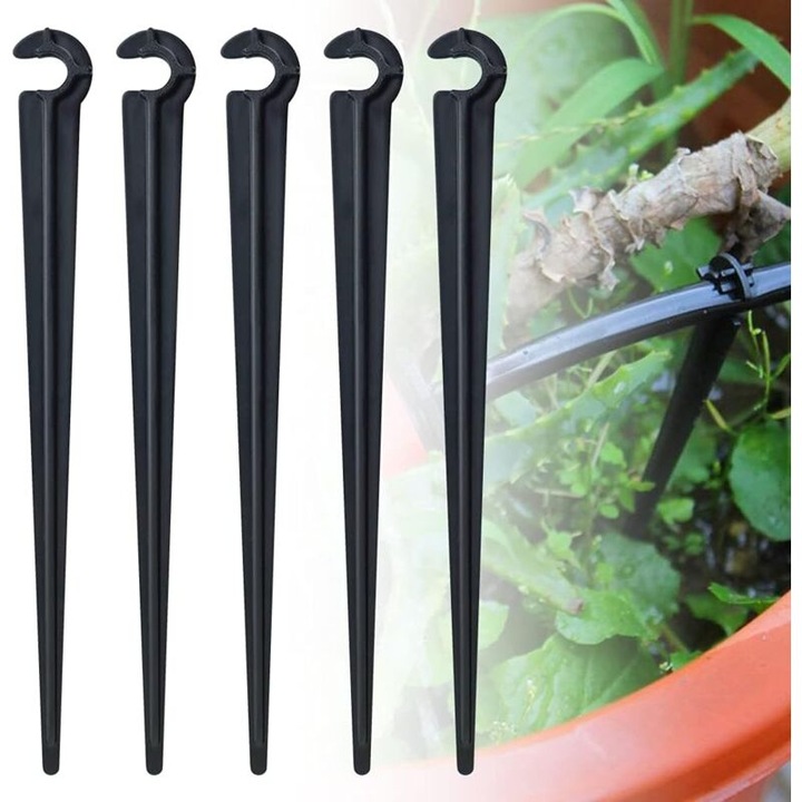 100 db öntözőtömlő tartó készlet, 11 cm, PE anyag, 4/7" tömlőkhöz