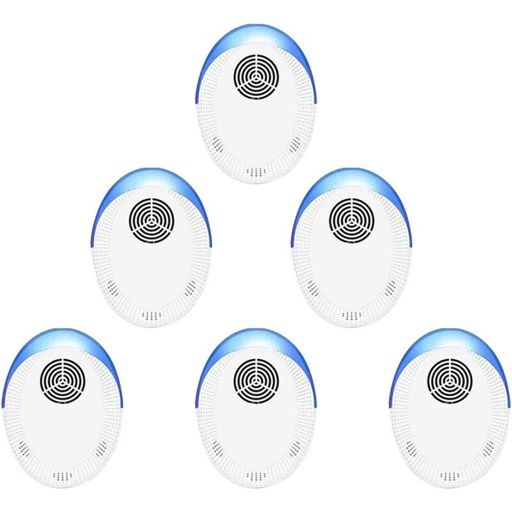 Set 6 repelente ultrasunete, non-toxic, alb