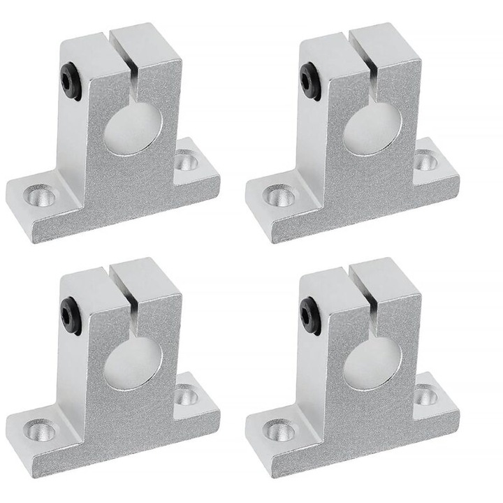Set 4x suporturi liniare SK16, aluminiu, 16mm, distanta gauri 40mm, pentru imprimante 3D si masini multi-axiale