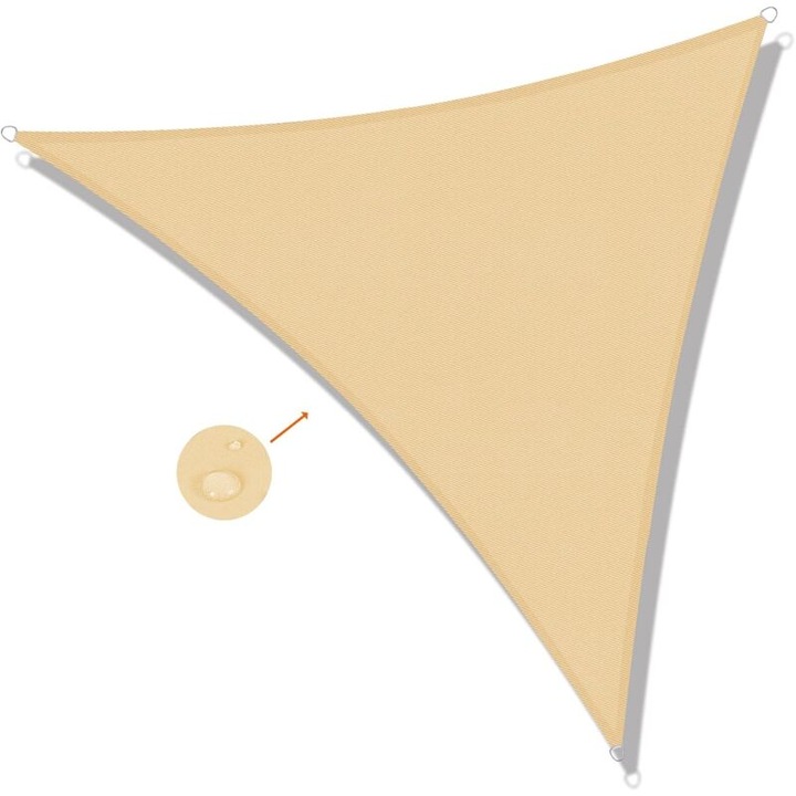 Panza de umbrire triangulara 4x4x4m, poliester impermeabil, protectie UV 95%