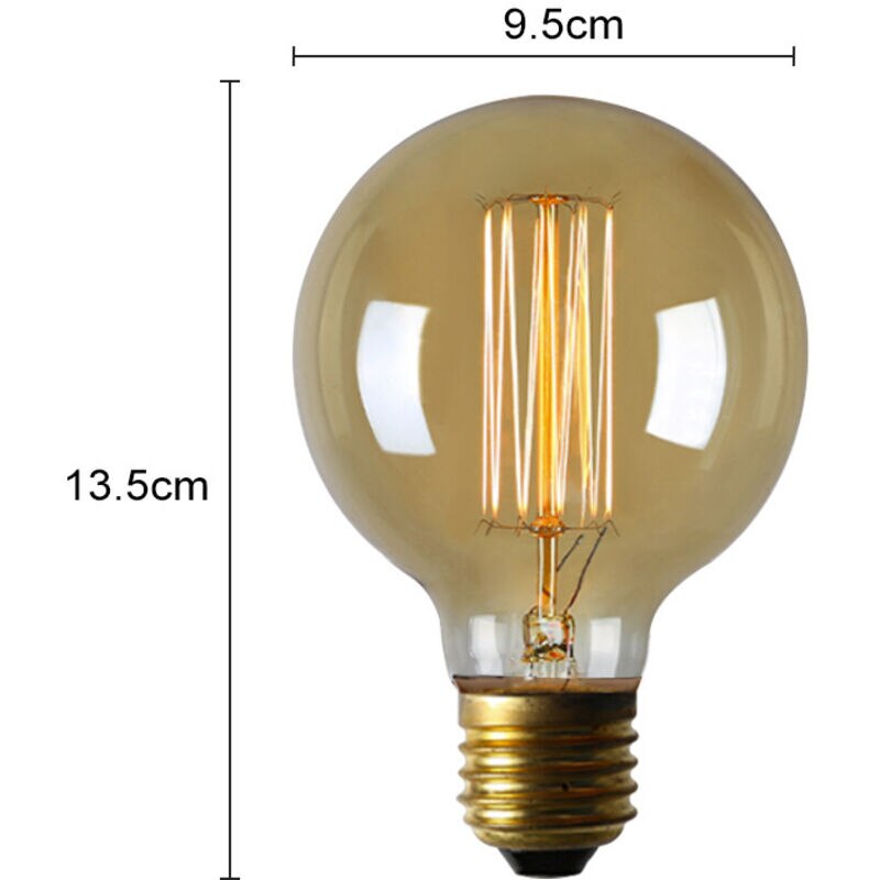 Bec Led Edison Set de 8 becuri LED decorative, tip Edison E27 G95, 4W, 200lm, 1800K ...