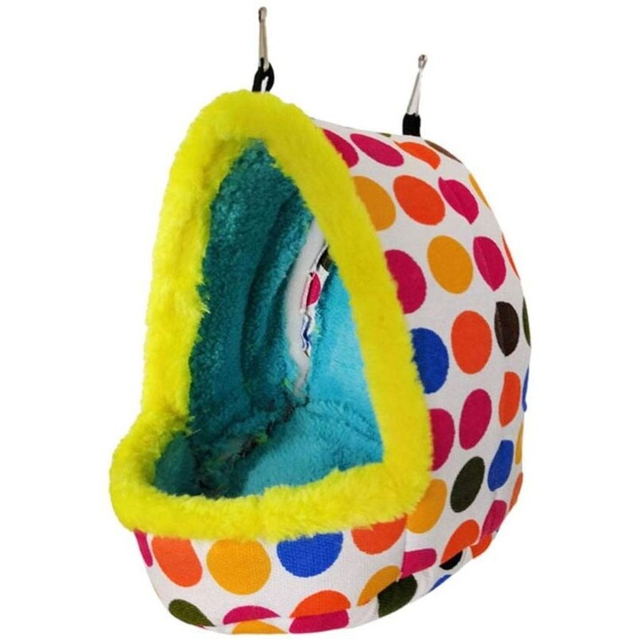 Culcus pentru pasari, 14x14x17cm, material plus, calduros, pentru papagali si animale mici