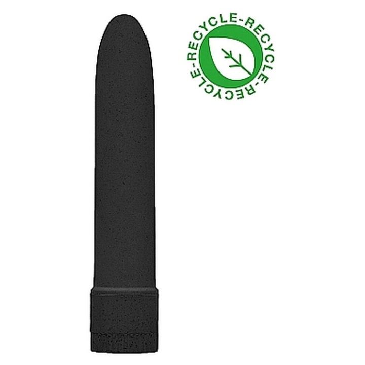 Vibrator biodegradabil Natural Pleasure, 5,5", 7200 RPM, negru, 14x2,8x2,8cm