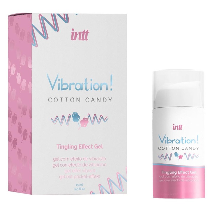 Lubrifiant Intt, Vibration Cotton Candy, efect de vibratie si incalzire, 100ml