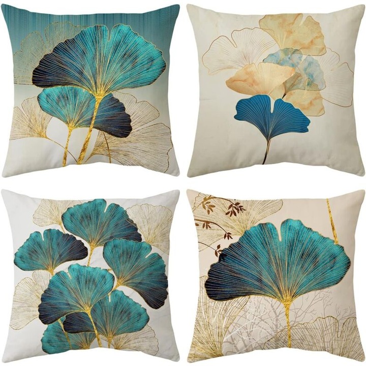 Set de fete de perna 45x45cm, moderne, culori vibrante, 4 bucati