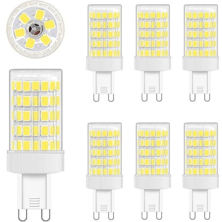 LED G9 10W 6000K hideg fehér 900LM 220V izzó, 6 db-os szett