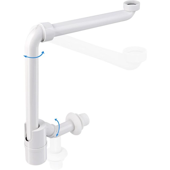 Sistem de drenaj chiuveta, 4 inch, design rotativ, adancime apa 70mm, filtru par inclus, usor de instalat