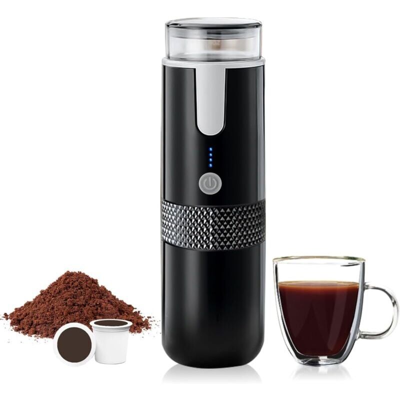 Cafetiera portabila, compatibila K-caps si cafea macinata, 245x75mm, 484g