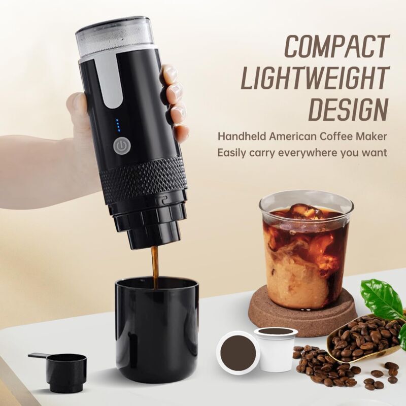 Cafetiera portabila, compatibila K-caps si cafea macinata, 245x75mm, 484g