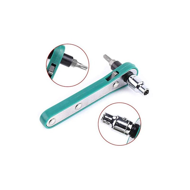 Set de surubelnite cu ratchet unghiular 1/4", 17 piese, cap hexagonal, placuta de baza