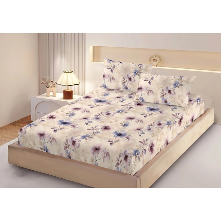 Set husa/cearceaf cu elastic Finet Gros NufJoy® pentru saltea 160x200 cm si 2 fete perna 50x70 cm HPRO12