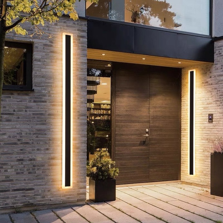 Aplica Perete LED Exterior 60cm 19w IP65 Neagra Lumina Rece Moderna Gradina Terasa Vila Hotel
