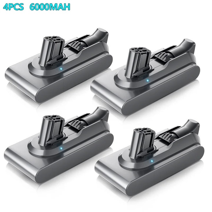 Acumulator aspirator, baterie de schimb compatibila cu V12/SV20/SV30/SV35/SV46, Li-ion 25, 2V, pachet 4 buc 6, 0Ah, autonomie mare, portocaliu