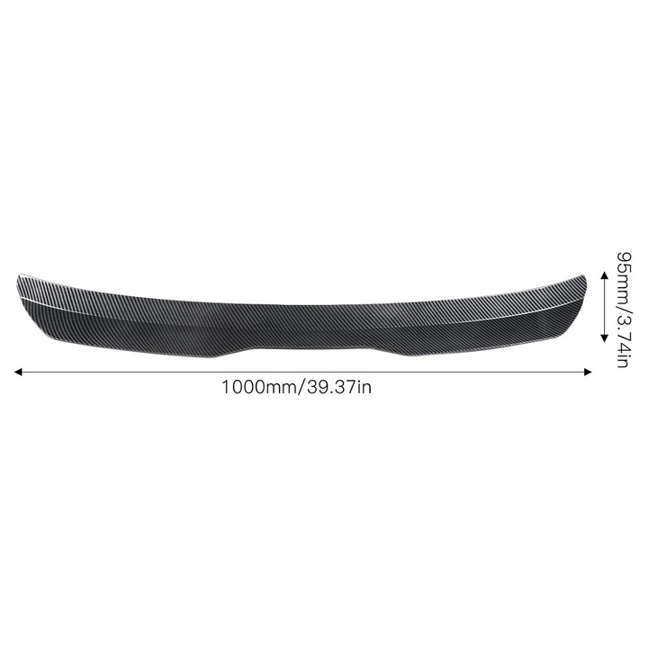 Spoiler hayon auto, Aripa Ducktail, ABS / banda adeziva / universal pentru hatchback, Textura fibra de carbon