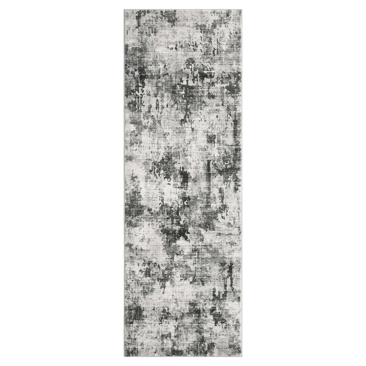 Szőnyeg, Négyzet alakú 100x100 cm, Csúszásgátló, Mosógépben mosható, Geometrikus minta, 100% poliészter, Zöld