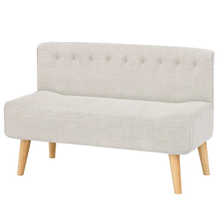 Canapea 2 locuri, Canapea extensibila, Stil modern minimalist, Tapiterie textila, Cadru din lemn, Umplutura din fibra, Bej