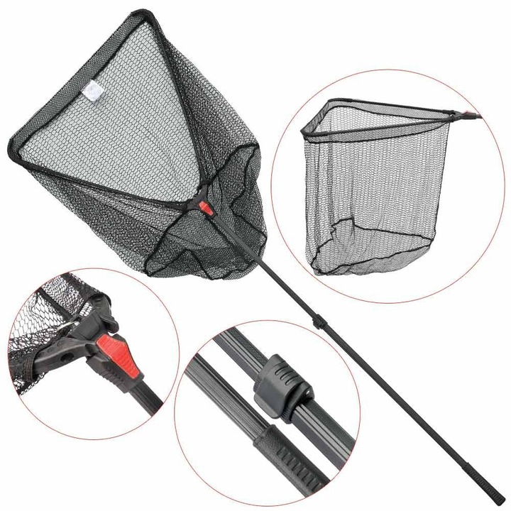 Baracuda AAX-460202 háromszögletű merítőháló, teljes hossza 2.0 m, nyílás 60 cm