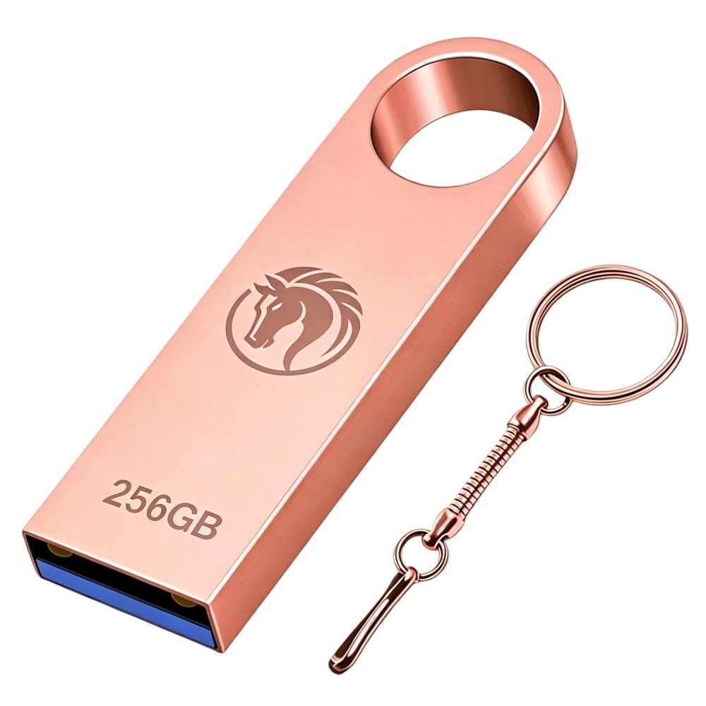 #めめめ* Memorie USB 256GB, metal, USB 3.0, roz, 10g - eMAG.ro