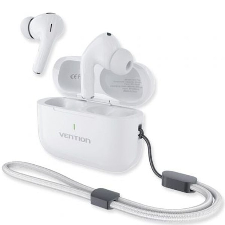 Vention NBVW0-PLUS Bluetooth fejhallgató, fehér, mikrofonnal, 250 mAh, 30 óra üzemidő
