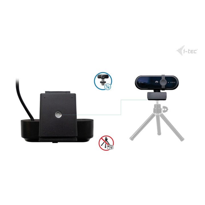 Уеб камера i-Tec CAMSOLOMONF100 Full HD, 2 MP, черна, USB