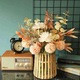 Buchet flori artificiale, 2 bujori, 3 hortensii, 44cm, multicolor, set
