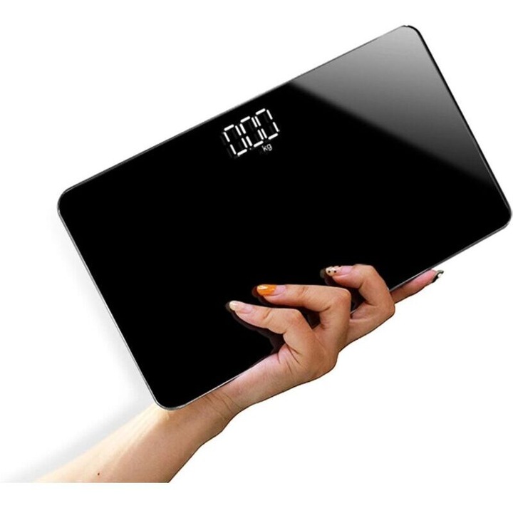 Дигитален кантар за пътуване от закалено стъкло, 9.8x5.5in, 1.1lbs, точност 50g