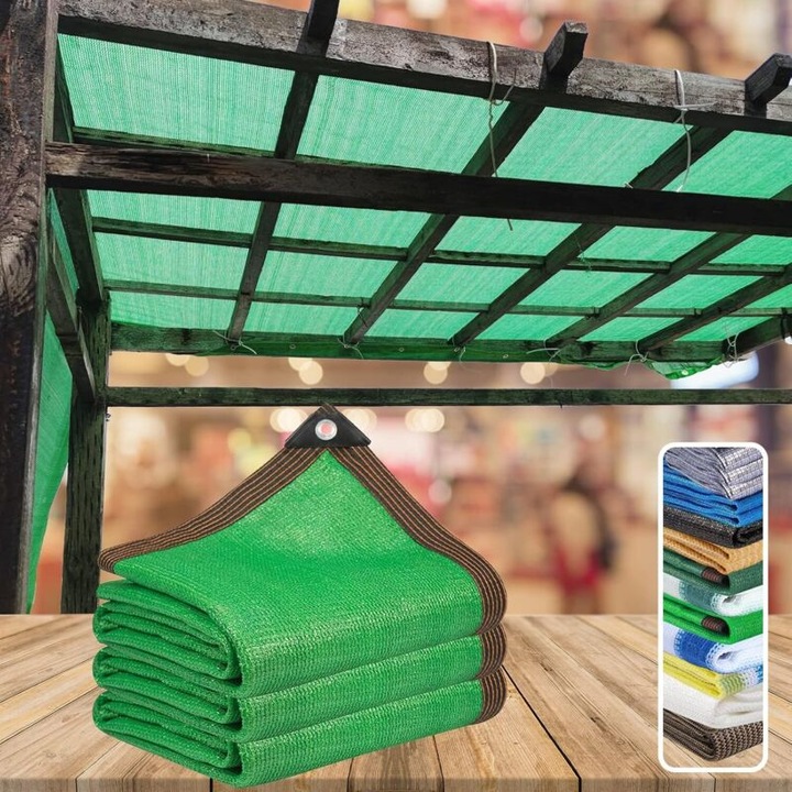 Ecran de intimitate pentru balcon 2x5m HDPE, 90% protectie UV, cu ochiuri pentru pergola