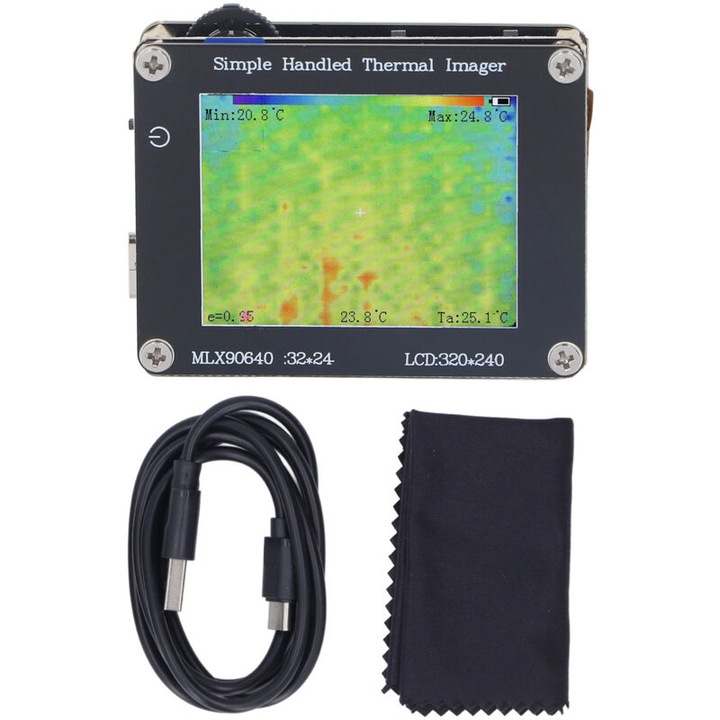 Camera termografica portabila, MLX90, 2 inch, -40 la 300, 24x32, 240x320