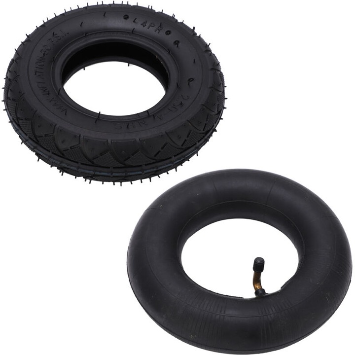 Set anvelope si camere de aer 2.50-4, butil, 21x10cm, pentru carucioare si scutere electrice