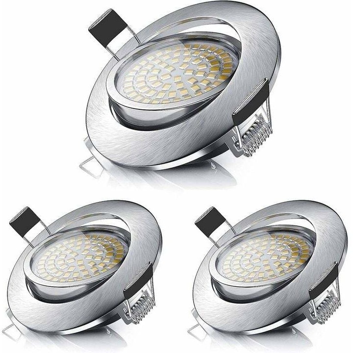 Spoturi LED incastrate, 5W, 3 unitati, lumina calda 3000K, 470 lumeni, 25x81mm
