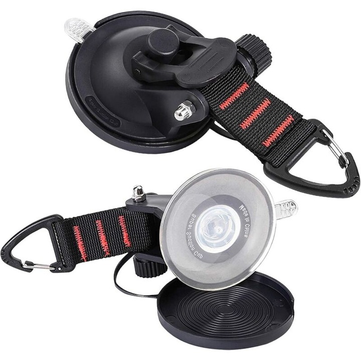Set carlige cu ventuza pentru camping, 2 bucati, 10 kg, ABS, PVC, multicolor