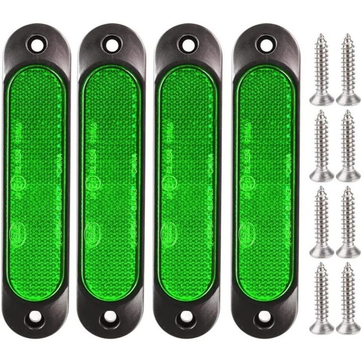 Set 4 lumini LED 12V-24V, 27 LED, verde, pentru vehicule