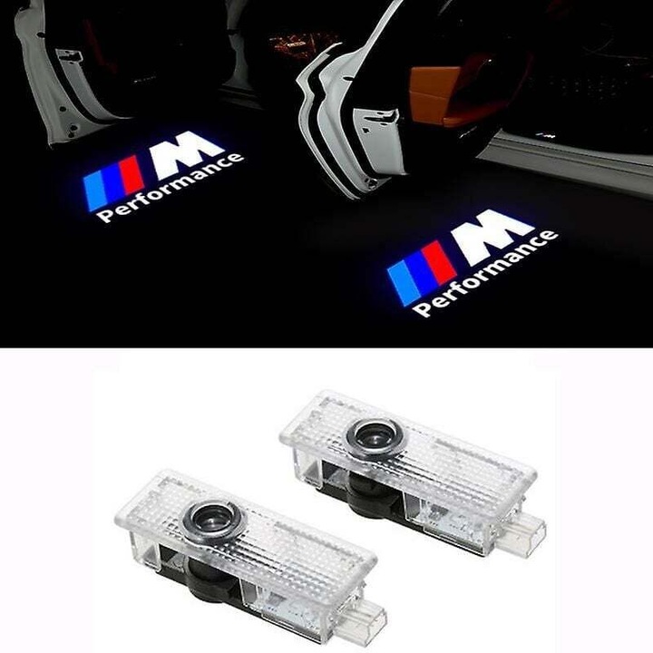 Set 2x Proiectoare LED Logo BMW pentru Usi, 6500K, ABS, DC12V-24V