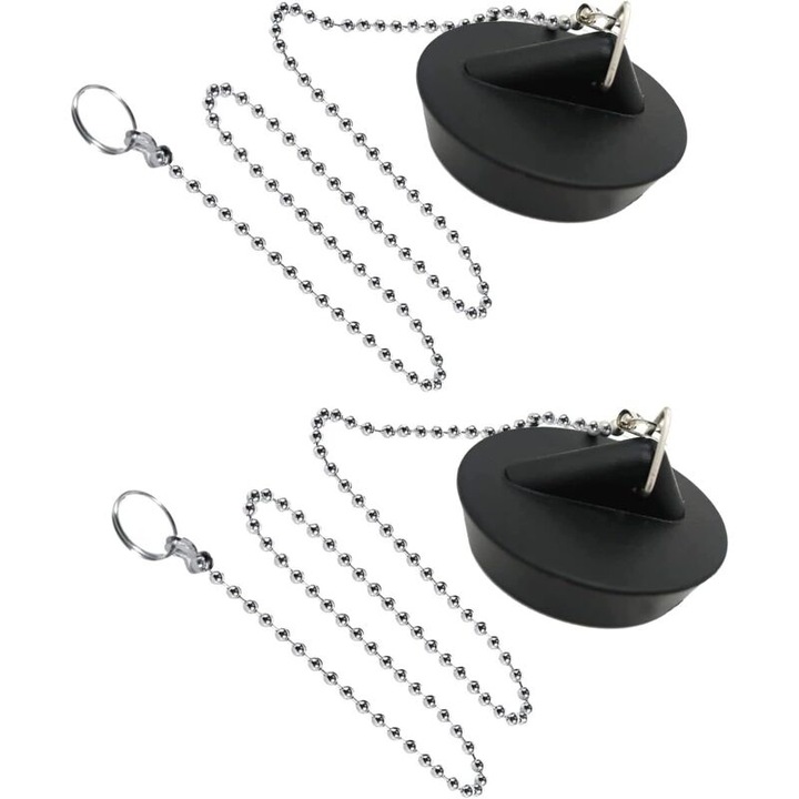 Set 2 dopuri universale pentru chiuveta, PVC, 44mm, rezistente la apa, pentru chiuvete, bai