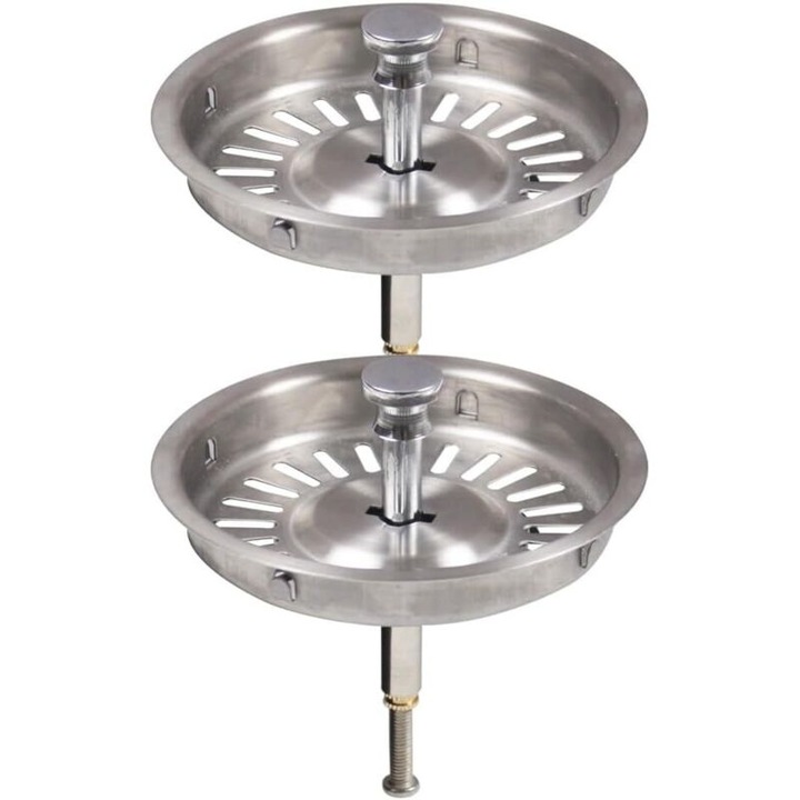 Set de 2 dopuri pentru chiuveta 92mm, SUS304, polipropilena, multicolor