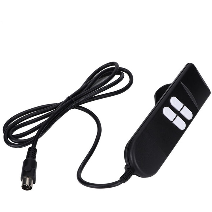 Telecomanda portabila pentru scaune cu rotile electrice, neagra, 17x6x5.5cm, cablu 190cm