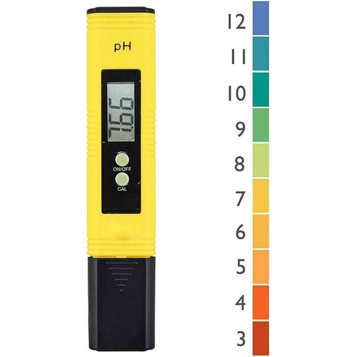 Tester pH profesional, 0.00-14.00, calibrare automata, display LCD, unelte de masura