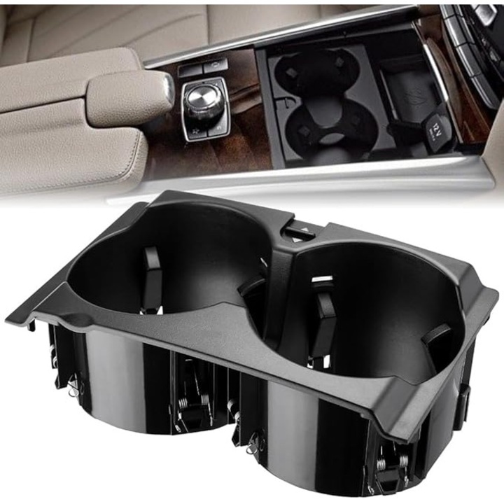 Középkonzol pohártartó, kompatibilis Mercedes-Benz E-osztály W212 S212, fekete, OEM kód A2126800110