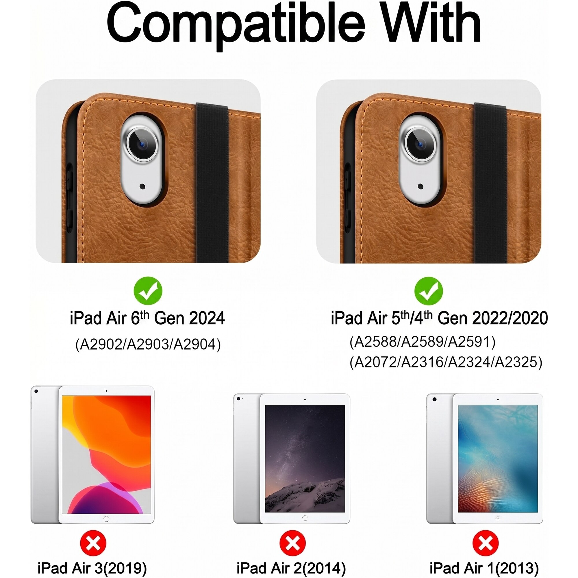 Husa tableta HOLIMET pentru iPad Air 11 inch / 10.9 inch, suport stilou, functie auto sleep/wake, stand reglabil multi-unghi, buzunar documente, TPU + piele ecologica, culoare Maro