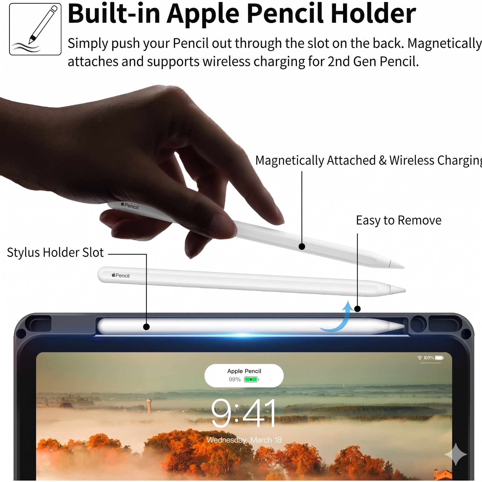 Husa tableta HOLIMET pentru iPad Air 11 inch / 10.9 inch, suport stilou, functie auto sleep/wake, stand reglabil multi-unghi, buzunar documente, TPU + piele ecologica, culoare Maro