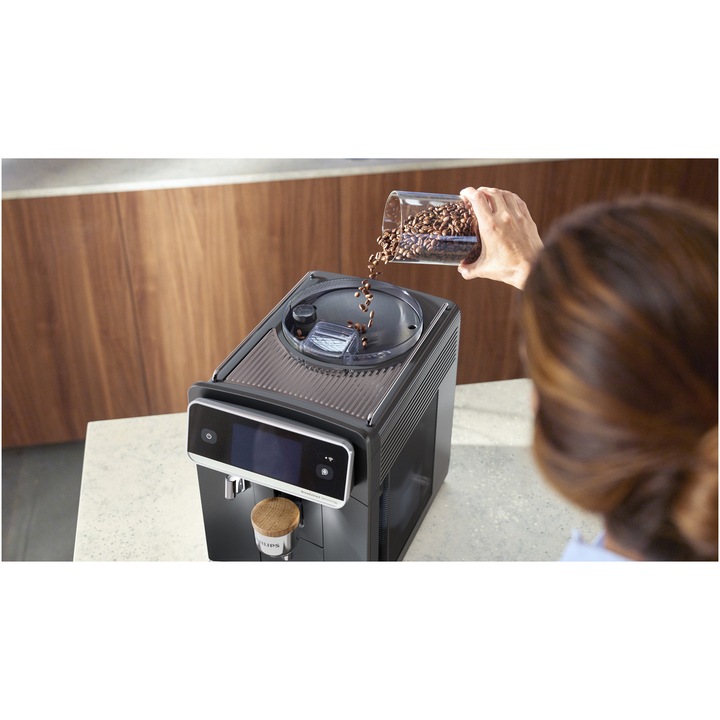 Espressor automat Philips 8000 LatteGo EP8757/12, 50+ tipuri de cafele, inclusiv cafea cu gheata, sistem LatteGo, aroma seal, filtru AquaClean, tehnologia Silent Brew certificata Quite Mark, Gust autentic de Cold Brew, aplicatie HomeID, negru bronze