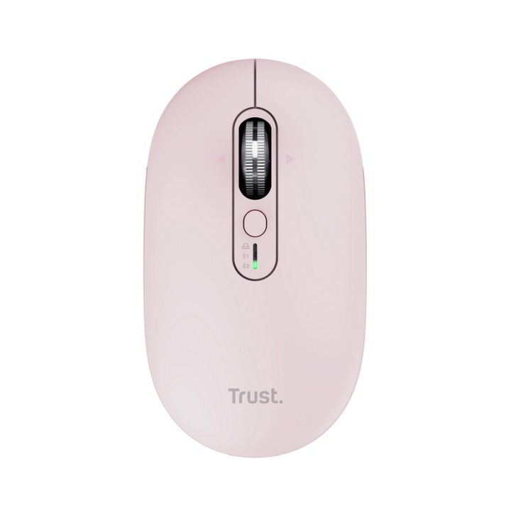 Mouse wireless Trust Seron Hyperscroll, 7 butoane, rezolutie maxima 3200 DPI, roz