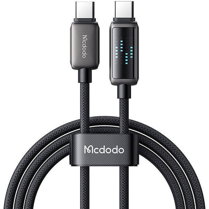 Cablu USB-C la USB-C Mcdodo CA-4250, 100W, 1.2m, negru, cu display LED