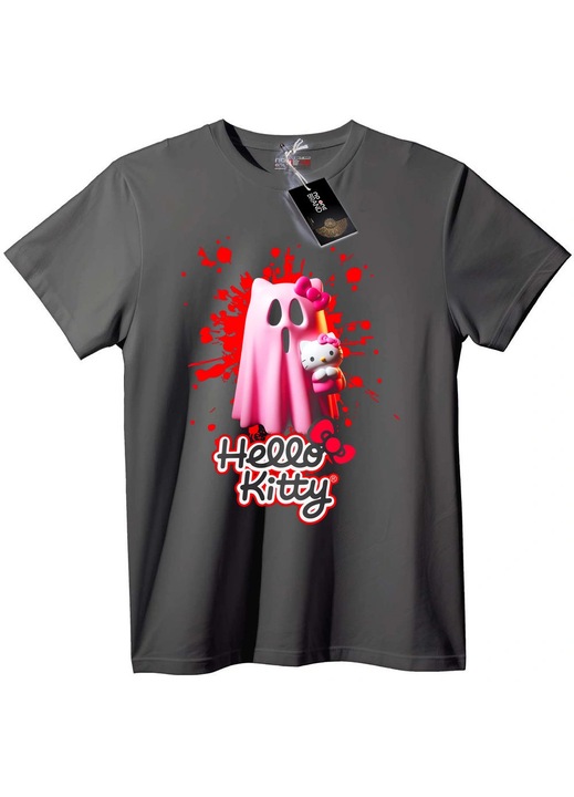 Tricou Hello Kitty fantomă, Gri, 5-6 ani (116cm)