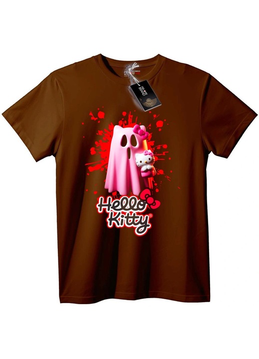 Tricou Hello Kitty fantomă, 9-10, Maro, 134-140 CM