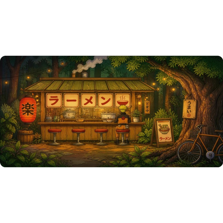 Mousepad Ramen Forest Nights Deskmat 800x400x4mm margini cusute Motrix