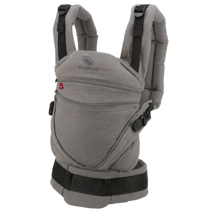 Marsupiu ergonomic pentru bebelusi, Manduca XT Melange Grey, pana la 20 kg, 3 pozitii